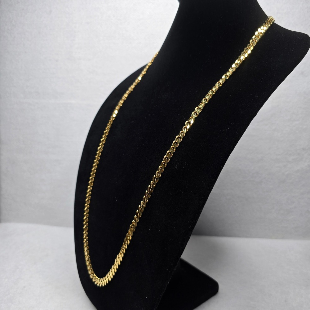 Monet Gold Tone Cuban Link Chain Necklace Long 36" Jewelry - Picture 3 of 16